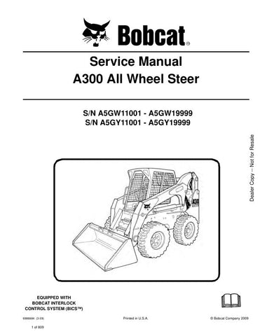 Unlock the full potential of your BOBCAT A300 with the comprehensive Wheel Steer Service Manual (6901245) in PDF format. This essential guide covers models A5GW11001 – A5GW19999 and A5GY11001 – A5GY19999, providing detailed instructions and diagrams to ensure efficient maintenance and repair. With easy navigation and clear information at your fingertips, you can keep your equipment running smoothly and extend its lifespan. Invest in this invaluable resource today and empower yourself with the knowledge to