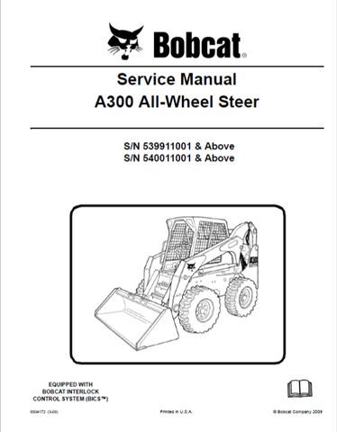 Unlock the full potential of your BOBCAT A300 All-Wheel Steer with our comprehensive service manual in PDF format. This essential guide provides detailed instructions, diagrams, and troubleshooting tips to keep your equipment running smoothly and efficiently.