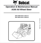 Enhance your operational efficiency with the BOBCAT A300 All Wheel Steer Operation & Maintenance Manual (6904170). This comprehensive PDF file is designed to provide you with essential insights and guidelines for the effective use and upkeep of your A300 model. Whether you're a seasoned operator or a newcomer, this manual is an invaluable resource for maximizing performance and longevity.