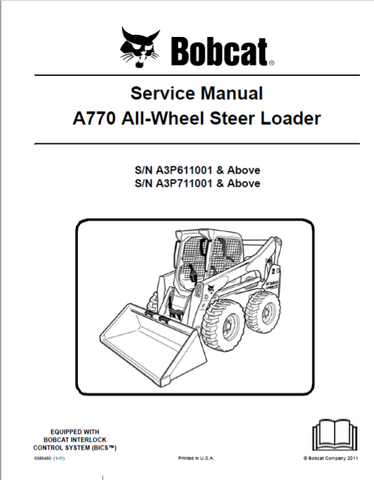 Unlock the full potential of your BOBCAT A770 All-Wheel Steer Loader with our comprehensive Service Manual in PDF format. This essential guide provides detailed instructions, diagrams, and troubleshooting tips to ensure your machine operates at peak performance.