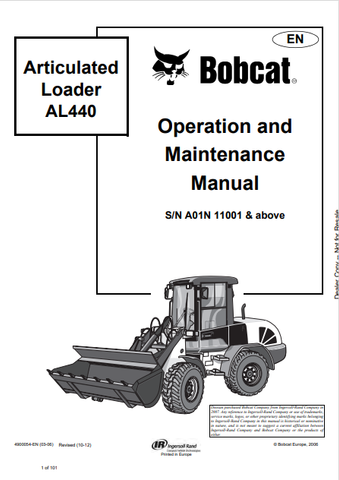  Discover the comprehensive operation and maintenance manual for the BOBCAT AL440 articulated loader. Download the PDF file for essential insights and guidelines.