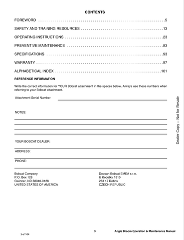 BOBCAT 52, 64 ANGLE BROOM (7395757) OPERATOR MANUAL PDF DOWNLOAD