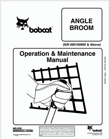 Discover the comprehensive BOBCAT Angle Broom Operation & Maintenance Manual (6724359) in PDF format. Ensure optimal performance and longevity of your equipment.