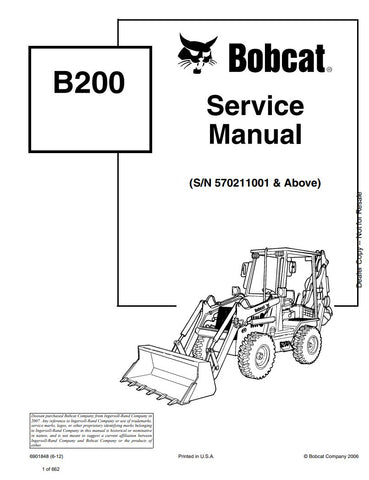 Unlock the full potential of your BOBCAT B200 Backhoe Loader with the comprehensive Service Manual (Part No. 6901848). This PDF file, designed for models 570211001 and up, provides detailed insights into maintenance, troubleshooting, and repair procedures, ensuring your equipment operates at peak performance. With easy navigation and clear illustrations, this manual is an essential resource for both professionals and DIY enthusiasts, helping you save time and money on repairs. Don't miss out on the opportun