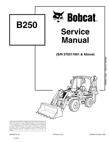 Unlock the full potential of your BOBCAT B250 Backhoe Loader with the comprehensive Service Manual (Part No. 6901852). This PDF file is designed for models 570311001 and up, providing you with detailed instructions, schematics, and troubleshooting tips to keep your equipment running smoothly. Whether you're performing routine maintenance or tackling complex repairs, this manual is an essential resource for maximizing efficiency and minimizing downtime. Invest in your machinery's longevity and performance to