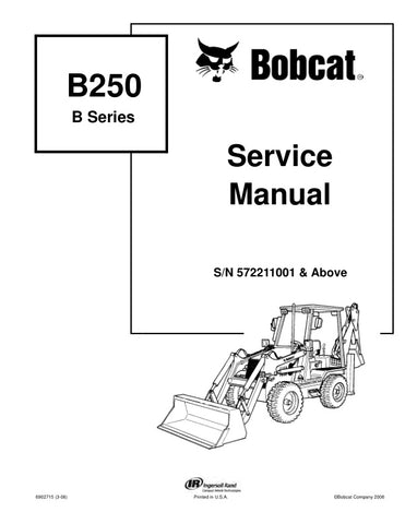 Enhance your maintenance capabilities with the BOBCAT B250 Backhoe Loader Service Manual (Part No. 6902715). This comprehensive PDF file, designed for models 572211001 and up, provides detailed insights into servicing and troubleshooting your equipment. With clear diagrams and step-by-step instructions, you can ensure optimal performance and longevity of your backhoe loader. Invest in this essential resource to keep your machinery running smoothly and efficiently, saving you time and costly repairs.