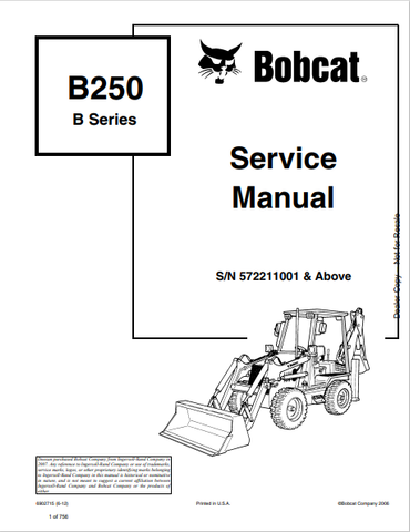 Discover the comprehensive BOBCAT B250 B Series Service Manual (6902715) in PDF format. Access essential maintenance and repair information for your equipment.