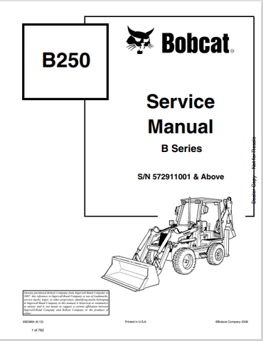 Discover the comprehensive BOBCAT B250 B Series Service Manual (6903864) in PDF format. Access essential maintenance and repair information for your equipment.