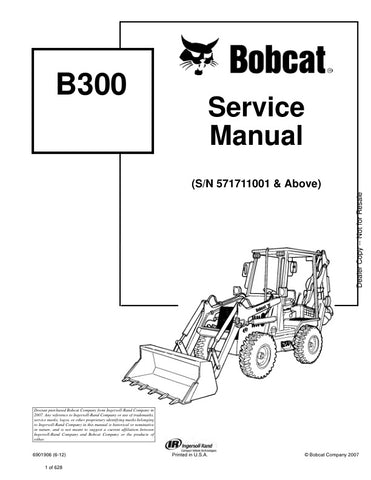 Unlock the full potential of your BOBCAT B300 Backhoe Loader with the comprehensive Service Manual (Part No. 6901906). This PDF file, designed for models 571711001 and up, provides detailed insights into maintenance, troubleshooting, and repair procedures, ensuring your equipment operates at peak performance. With easy navigation and clear illustrations, this manual is an essential resource for both seasoned professionals and DIY enthusiasts, helping you save time and money on repairs. Don't miss out on the
