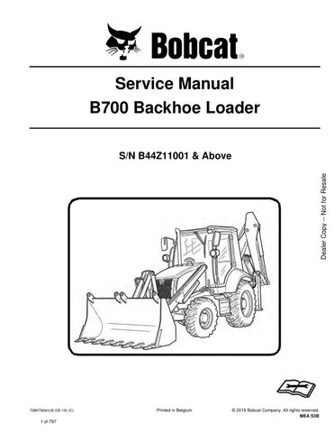 Enhance your maintenance capabilities with the BOBCAT B700, B44Z11001 & UP Service Manual (7286756). This comprehensive PDF file, dated 02-19, provides detailed instructions and diagrams to ensure your equipment operates at peak performance. With easy navigation and clear information, this manual is an essential resource for both professionals and DIY enthusiasts, helping you troubleshoot issues and perform repairs efficiently. Invest in this service manual today to keep your BOBCAT machinery running smooth