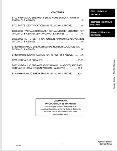 BOBCAT B700, B850, B950, B1400 (6901152) SERVICE MANUAL PDF DOWNLOAD