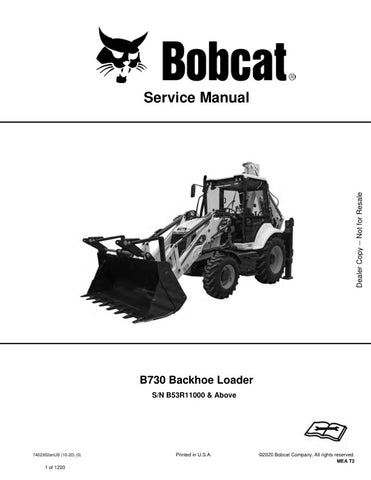 Unlock the full potential of your BOBCAT B730 with the comprehensive B53R11000 & UP Service Manual (7402302). This PDF file, designed for models from 2010 to 2020, provides detailed instructions, diagrams, and troubleshooting tips to ensure your equipment runs smoothly and efficiently. Whether you're a seasoned technician or a DIY enthusiast, this manual is an essential resource for maintaining and repairing your machine, helping you save time and money while maximizing performance. Don't miss out on the op