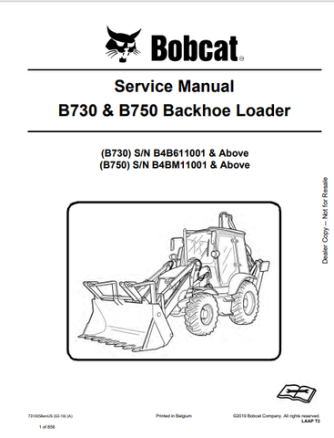 Discover the comprehensive service manual for BOBCAT B730 & B750 backhoe loaders. Download the PDF file (7310058) for expert maintenance and repair guidance.