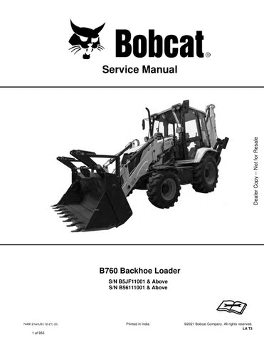  Unlock the full potential of your BOBCAT B760 with the comprehensive Service Manual (7449121) designed for models B5JF11001, B56111001, and up. This PDF file is an essential resource for maintenance and repair, providing detailed diagrams, troubleshooting tips, and step-by-step instructions to keep your equipment running smoothly. Ensure optimal performance and longevity of your machine with this user-friendly guide, perfect for both seasoned professionals and DIY enthusiasts. Don't miss out on the opportu