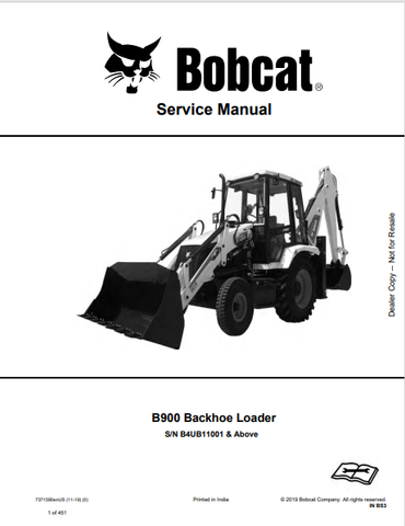 Discover the comprehensive service manual for the BOBCAT B900 Backhoe Loader (7371580). Download the PDF for expert maintenance and repair guidance.