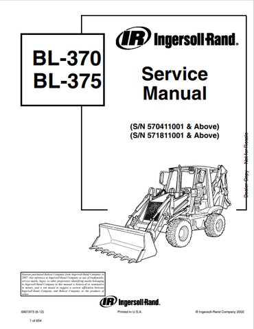 Discover the comprehensive service manual for BOBCAT BL-370 and BL-375 IR. Download the PDF file (6901973) for expert guidance and maintenance tips.