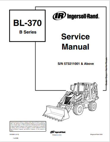 Discover the comprehensive service manual for the BOBCAT BL-370 B Series IR by Ingersoll Rand. Download the PDF file for detailed maintenance and repair guidance.