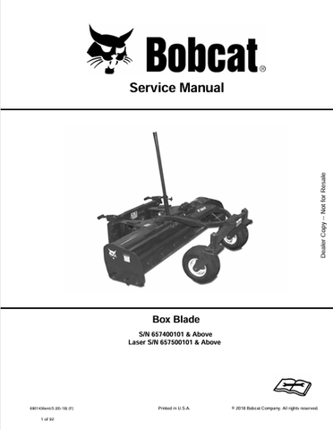 Discover the comprehensive Bobcat Box Blade Service Manual (6901436) in PDF format. Access essential maintenance and repair information for optimal performance.