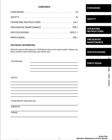 BOBCAT BRUSH SAW (6682219) OPERATOR MANUAL PDF DOWNLOAD