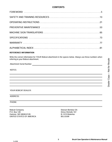 BOBCAT BRUSH SAW (6904202) OPERATOR MANUAL PDF DOWNLOAD
