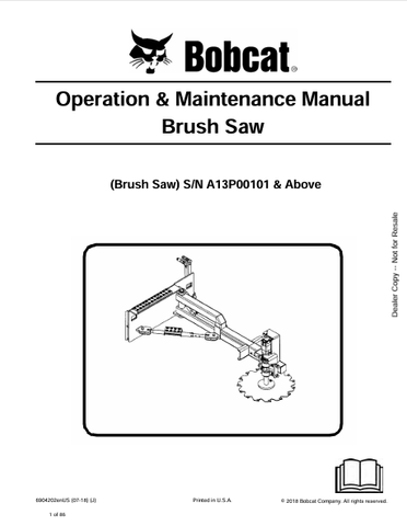  Discover the comprehensive BOBCAT Brush Saw Operation & Maintenance Manual (6904202) in PDF format. Essential guidelines for optimal performance and care.