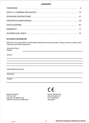 BOBCAT BUD3021 (7266223) OPERATION AND MAINTENANCE MANUAL PDF DOWNLOAD