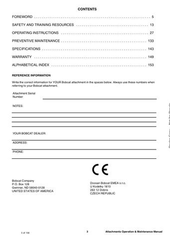 BOBCAT BUD4454 (7266222ENGB) OPERATION AND MAINTENANCE MANUAL PDF FILE