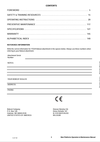 BOBCAT BUD6425 (7266225ENGB) OPERATION & MAINTENANCE MANUAL PDF FILE