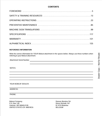 BOBCAT CHIPPER (6904884ENUS) OPERATION & MAINTENANCE MANUAL PDF FILE