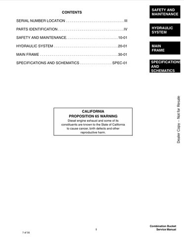 BOBCAT COMBINATION BUCKET 80, 90 (6901450) SERVICE MANUAL PDF DOWNLOAD