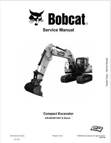 Discover the comprehensive service manual for the Bobcat Compact Excavator (7407615). Download the PDF for essential maintenance and repair guidance.