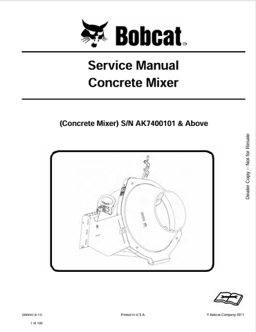 Discover the comprehensive Bobcat Concrete Mixer Service Manual (6990042) in PDF format. Access essential maintenance and repair information for optimal performance.
