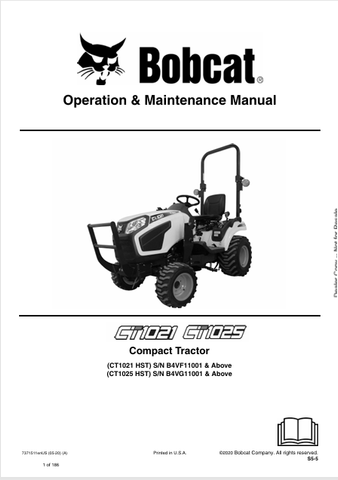 Discover the comprehensive operation and maintenance manual for BOBCAT CT1021 and CT1025 compact excavators. Download the PDF file for essential guidance.