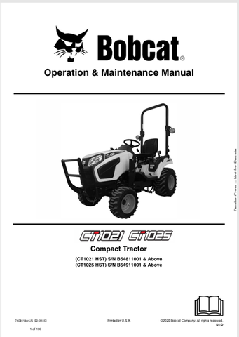 Discover the comprehensive operation and maintenance manual for BOBCAT CT1021 and CT1025 compact excavators. Download the PDF file for essential guidance.