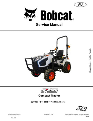 Enhance your maintenance routine with the BOBCAT CT1025 HST Tractor Service Manual (7412977). This comprehensive PDF file, designed for models B56Y11001 and up, provides detailed insights into servicing and troubleshooting your tractor. With clear diagrams and step-by-step instructions, you can ensure optimal performance and longevity of your equipment. Perfect for both professionals and DIY enthusiasts, this manual is an essential resource for keeping your BOBCAT tractor running smoothly. Download your cop