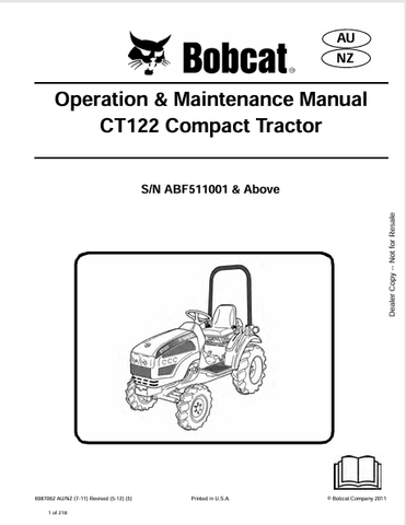  Discover the comprehensive operation and maintenance manual for the BOBCAT CT122 compact tractor. Download the PDF file for essential guidance and tips.