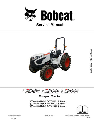 Enhance your maintenance capabilities with the BOBCAT CT4045 SST, CT4050 SST, and CT4055 SST Service Manual (7372753). This comprehensive PDF file provides detailed instructions, diagrams, and troubleshooting tips specifically designed for these models, ensuring you can keep your equipment running smoothly. With easy navigation and clear visuals, this manual is an essential resource for both professionals and DIY enthusiasts, empowering you to perform repairs and maintenance with confidence. Don't miss out 