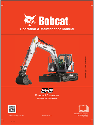 Discover the comprehensive operation and maintenance manual for the Bobcat E145 Compact Excavator. Download the PDF file for essential guidelines and tips.