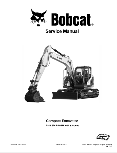  Discover the comprehensive service manual for the BOBCAT E145 Compact Excavator (7387076). Download the PDF for expert maintenance and repair guidance.
