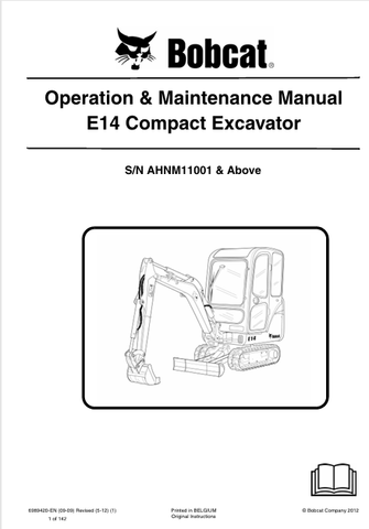 Discover the comprehensive operation and maintenance manual for the Bobcat E14 Compact Excavator (6989420). Download the PDF for essential insights and guidelines.