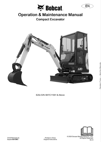  Discover the comprehensive operation and maintenance manual for the Bobcat E20Z Compact Excavator (7416755). Download the PDF for essential insights.