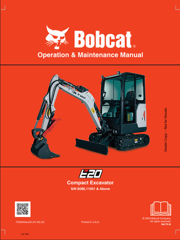 Discover the comprehensive operation and maintenance manual for the Bobcat E20 Compact Excavator (7255004). Download the PDF for essential insights and guidelines.