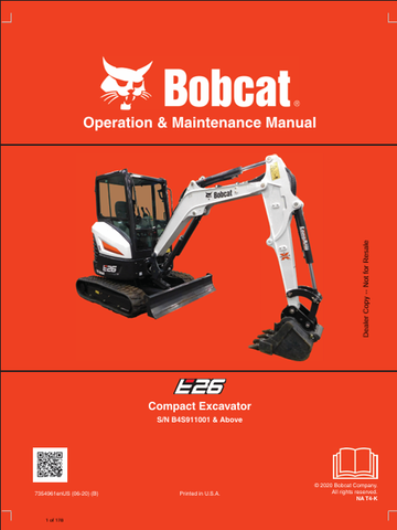 Discover the comprehensive operation and maintenance manual for the Bobcat E26 Compact Excavator (7354961). Download the PDF for essential insights and guidelines.