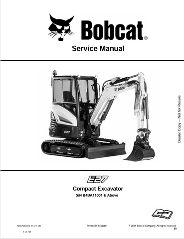  Discover the comprehensive service manual for the BOBCAT E27 Compact Excavator (7349758). Download the PDF for essential maintenance and repair guidance.