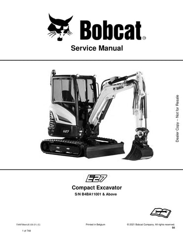 Enhance your maintenance capabilities with the BOBCAT E27 Excavator Service Manual (B4BA11001 & UP) in PDF format. This comprehensive guide, updated as of March 2021, provides detailed instructions and diagrams to ensure your excavator operates at peak performance. With easy navigation and clear information, this manual is an essential resource for troubleshooting, repairs, and routine maintenance, helping you save time and reduce downtime. Invest in your equipment's longevity and efficiency today!