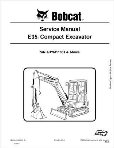  Discover the comprehensive service manual for the BOBCAT E35i Compact Excavator (6990761). Download the PDF for expert maintenance and repair guidance.