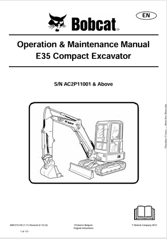 Discover the comprehensive operation and maintenance manual for the Bobcat E35 Compact Excavator. Download the PDF file for essential insights and guidelines.