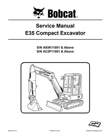 Unlock the full potential of your BOBCAT E35 Excavator with the comprehensive Service Manual (6987276) designed for models A93K11001, AC2P11001, and up. This PDF file is an essential resource for operators and technicians, providing detailed maintenance procedures, troubleshooting tips, and specifications to ensure optimal performance and longevity of your equipment. With easy navigation and clear illustrations, you can quickly find the information you need to keep your excavator running smoothly. Invest in