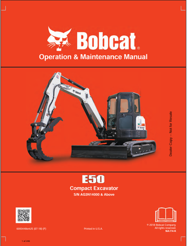  Discover the comprehensive operation and maintenance manual for the Bobcat E50 Compact Excavator (6990448). Download the PDF for essential insights and guidelines.