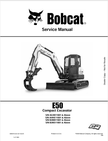 Discover the comprehensive service manual for the BOBCAT E50 Compact Excavator (6989441). Download the PDF for expert maintenance and repair guidance.